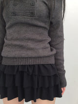 button shawl collar knitwear