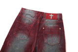 【Keshi】NEVADA WASHED FLOCKING DENIM JEANS
