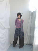 Misty Checkered Layered Skirt