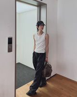 Pigment Washed Track Wide Pants