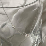 (silver925) Pearl cubic necklace *silver