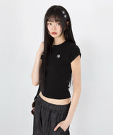 スリムフィットレギュラーボタンハーフTシャツ [3color]