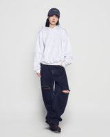 26SS WOMAN オープンカッティングデニムパンツ