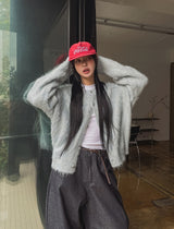 Prague wool hair cardigan