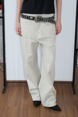 ウォッシュド デニム スカートパンツ(Beige/2size)