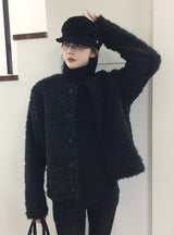 Puff Over Boucle Cardigan