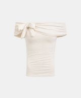 Ribbon Drape Off-Shoulder Tee