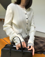 [ORIGINAL] Clue Punch-Detail Long-Sleeve Cardigan