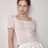 レースパフTシャツ(Pink)