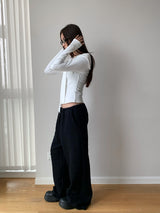 Shoulder Strap Soft Long Sleeve Tee