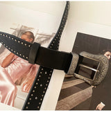 American Retro Silver Leather Belt