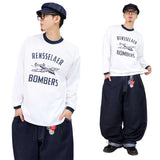 ボンバーヴィンテージリンガーロングスリーブ T シャツ
