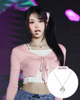 [tripleS Lynn Necklace] Pretzel Collarbone Necklace - Silver Color