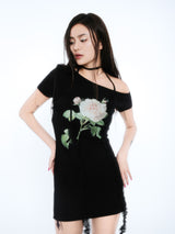 LACE LINED DRESS [BLACK]