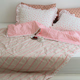 ボーダーラインパターンリバーシブルサマーコンフォーター - Pink stripe - SS size