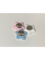 Pluffy star pin button 4colors (4ea)