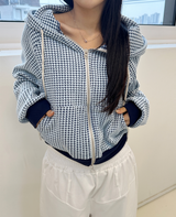ワッフルパターンフードジップアップ / 2WAY🧇 - 2 COLORS
