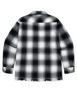CUT OFF FLANNEL CHECK SHIRT