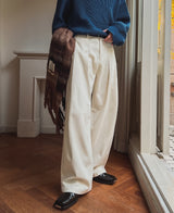 Matty Wool Deep Tuck Wide Slacks
