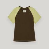 ブラウン/オリーブラグランTシャツ