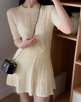 Ifu Short-sleeve knit&skirt set (with underpants)