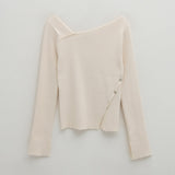 (Z-T-6734)UNBALANCED CUTOUT SLIM LONG KNIT