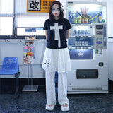 Sheer Star Skirt Pants - White