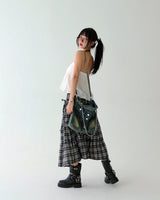 Punching Eyelet Smoke Tube Top Blouse