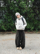 Grid Leather Patch Waffle Beanie (2c)