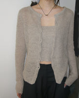 Swear sleeveless bustier knit cardigan set