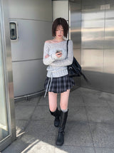 [スカーフセット] シシュソフトワンオフリブニット