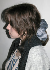 Matt Velvet Scrunchie_One Point_Large_Metal Grey