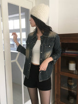 ウォッシュドデニムシャツ