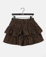 Baen Leopard print frill mini skirt