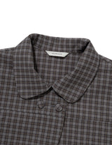 CHECKERED DOUBLE BLOUSE(GREY)