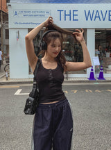 エンジーカラーマッチングナイロンワイドパンツ