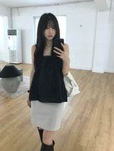 Low rise button midi skirt (one color)