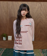 ストライプ ドルフィン ロングスリーブ Tシャツ