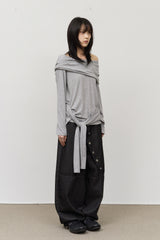 (W) Inter Wrap Hooded Top