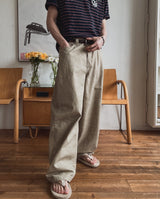 Nowell Back-Banding Cotton Wide Pants