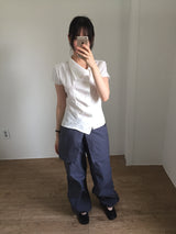 Nylon wrap skirt pants (2color)