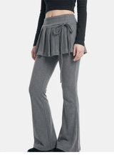 Pleated Layered Bootcut Pants
