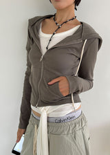 RIB SLIM HOOD ZIP-UP