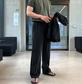 ワンダーアントサマーコットンリネンバンディングワイドパンツ