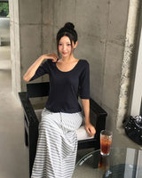 [MADE/6colors] WANT MILLED COTTON FOUR-SLEEVE T-SHIRT