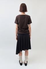 ピンチコットンTシャツ / ブラウン