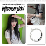 [Celeb pick] Black Marble Chain Bracelet