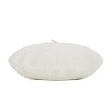 VARZAR Cursive Logo Wool Beret / Ivory