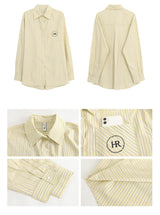 a forsythia striped loose-fit shirt