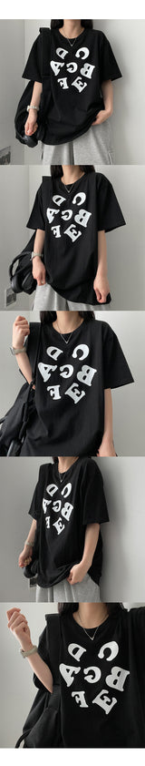 P.D. アルファベット半袖Tシャツ